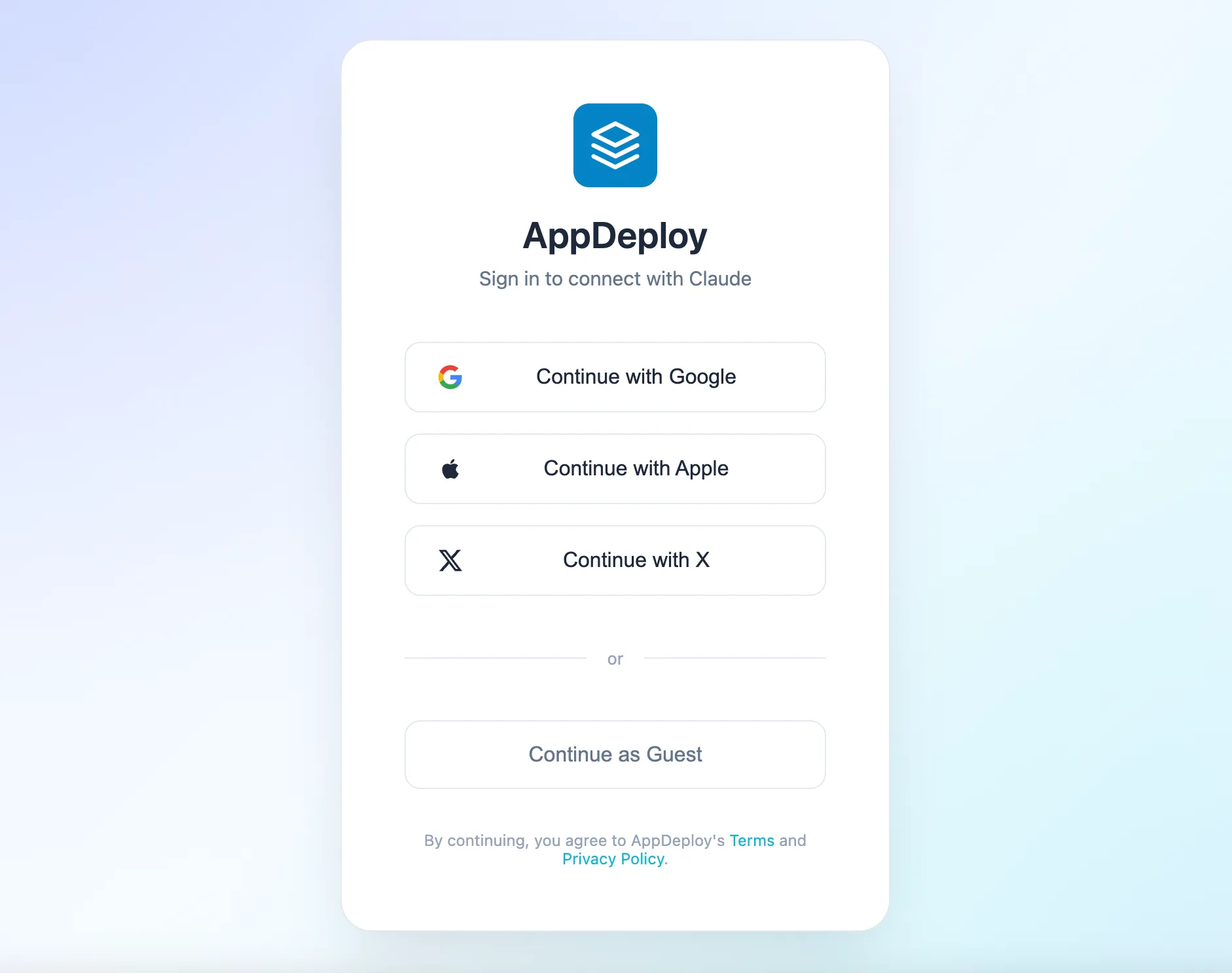Select authentication method