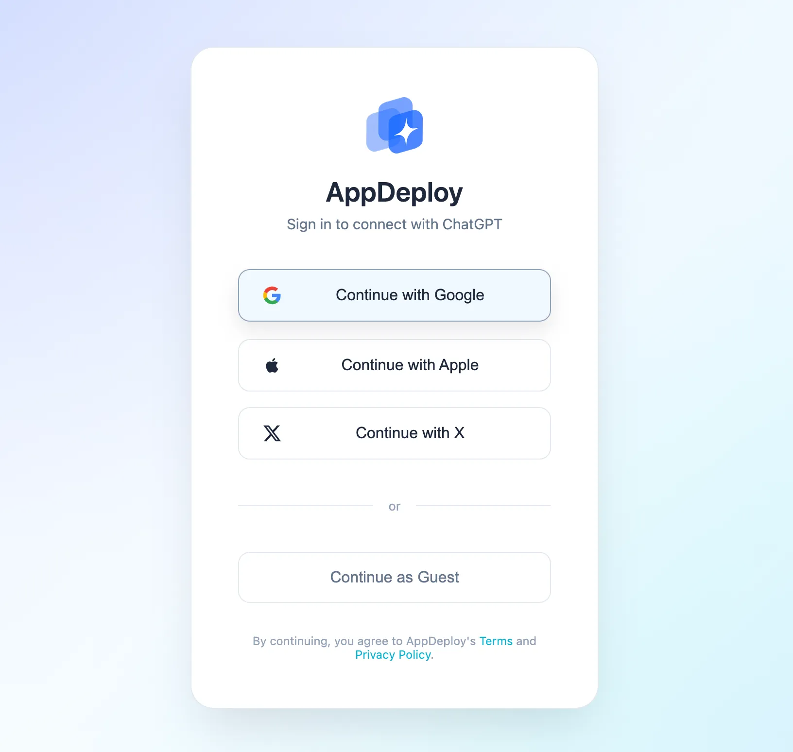 Select authentication method