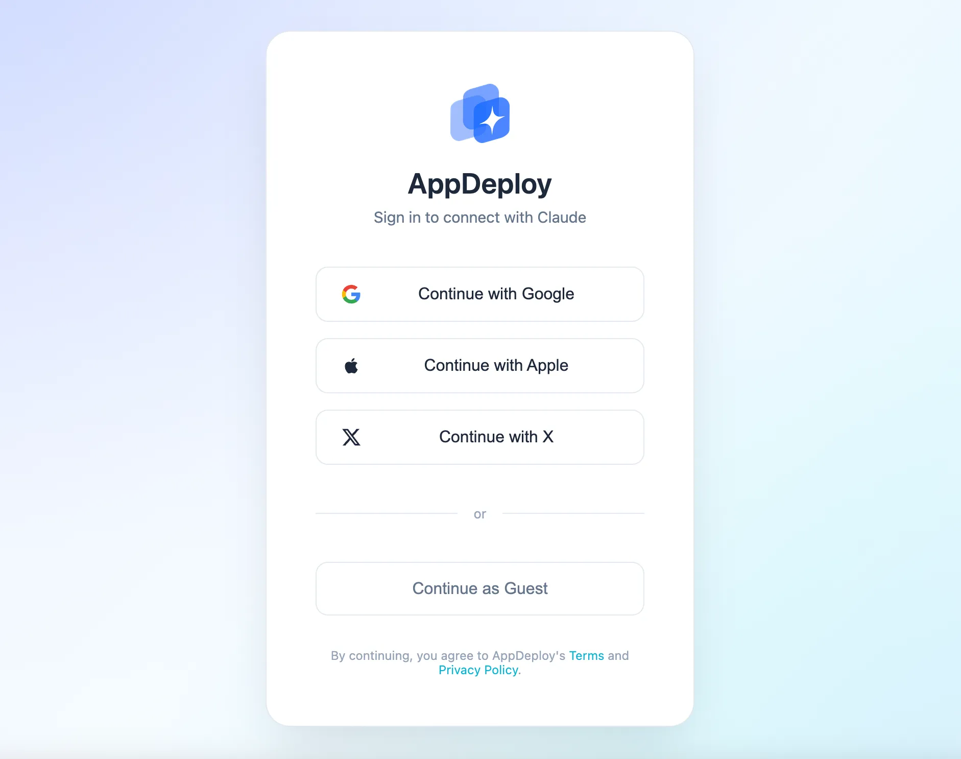 Select authentication method