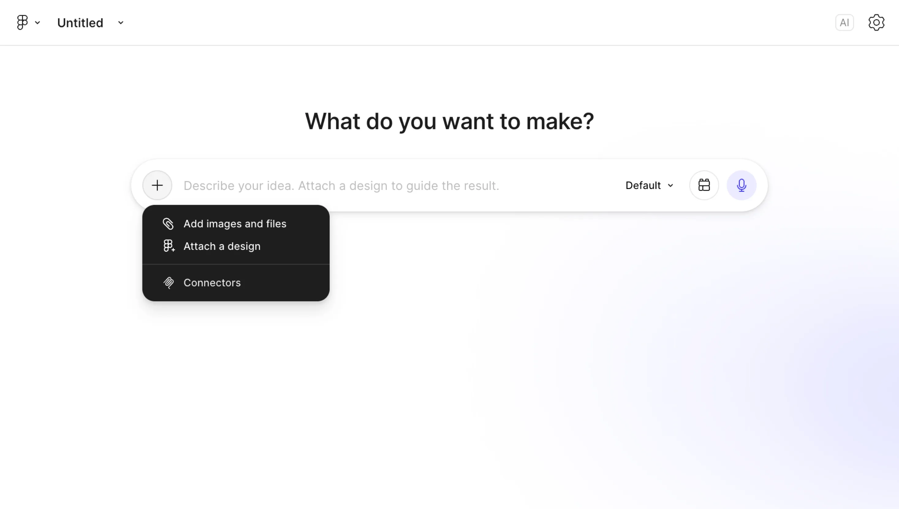 Open the Figma Make Connectors menu