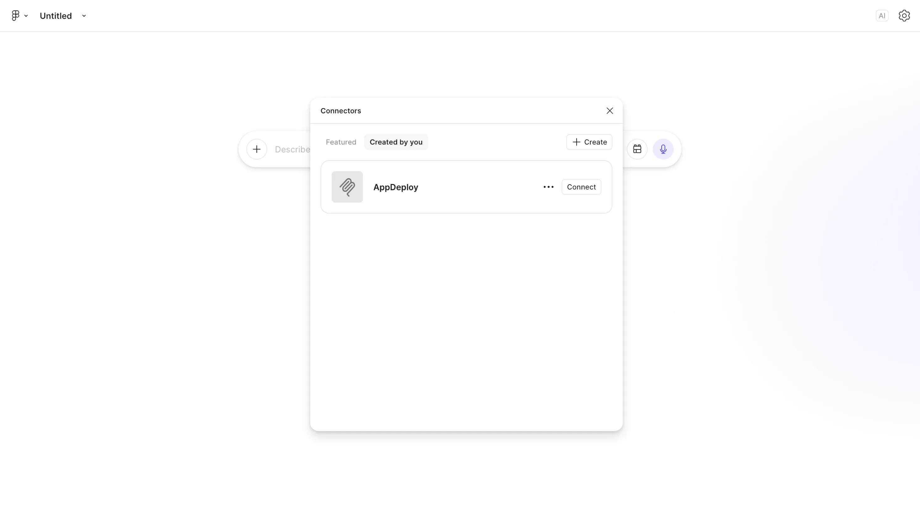 Click Connect on the AppDeploy connector