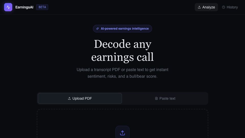 Earnings Call Analyzer app preview