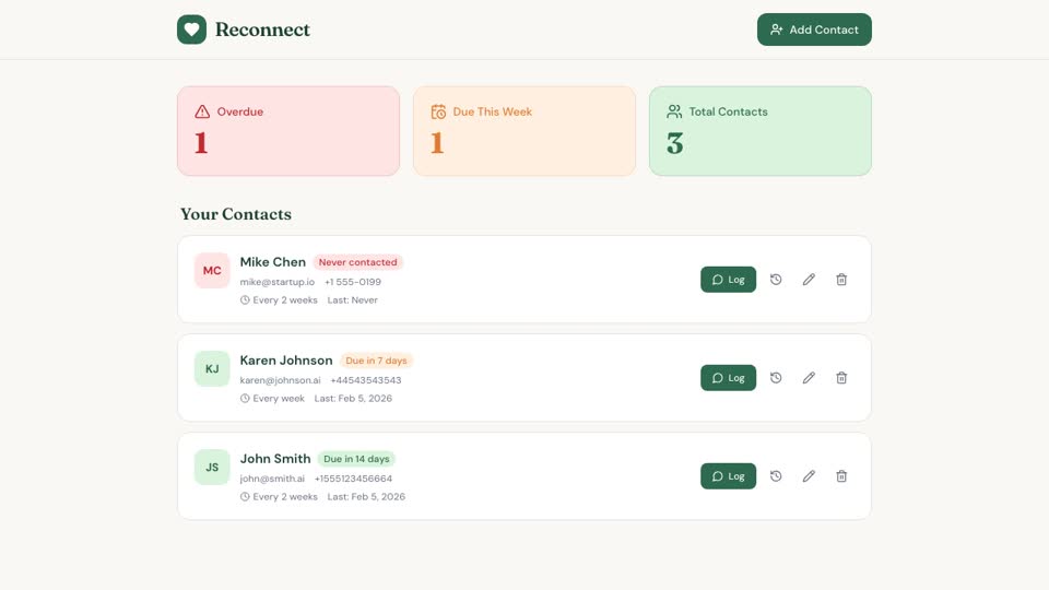 Reconnect app preview