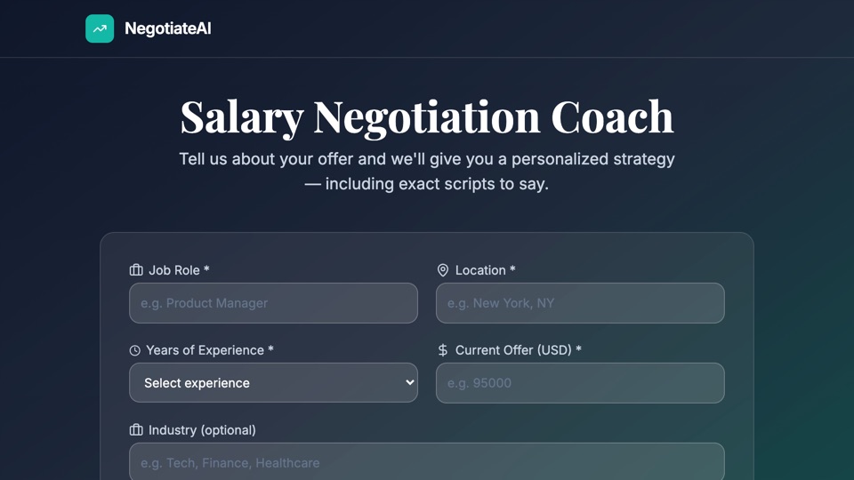 Salary Negotiator app preview