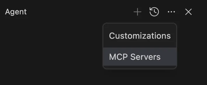 Click the three dots menu in the Agent pane