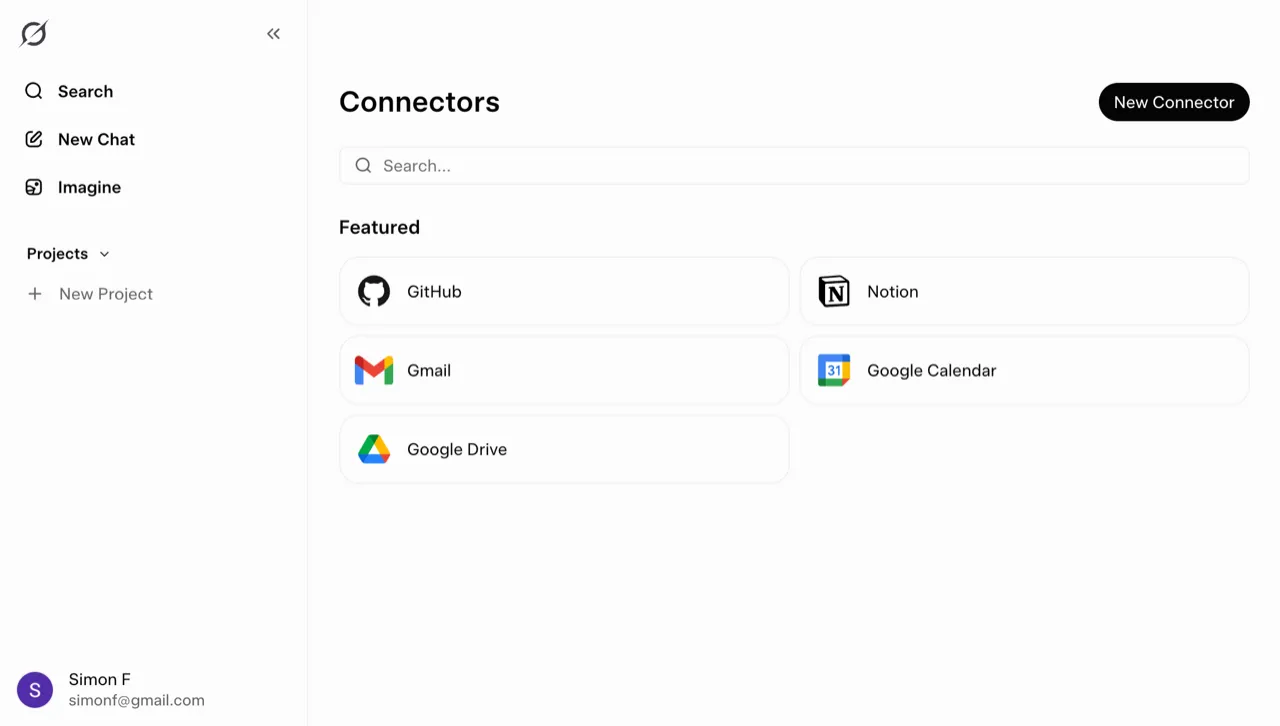 Click New Connector in Grok Connectors