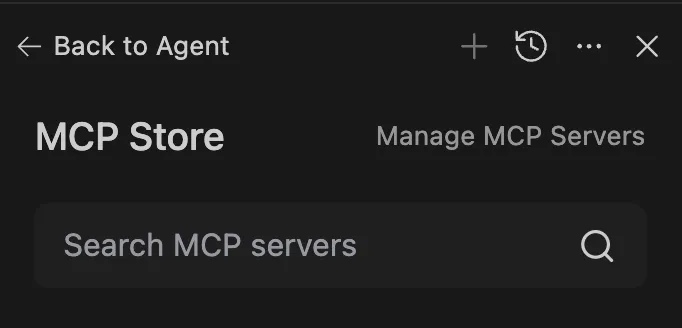 Click Manage MCP Servers button