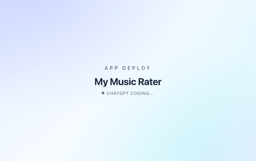 Demo: prompt in chat, AppDeploy returns a live URL and preview