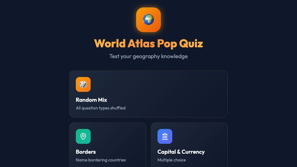 World Atlas Pop Quiz app preview